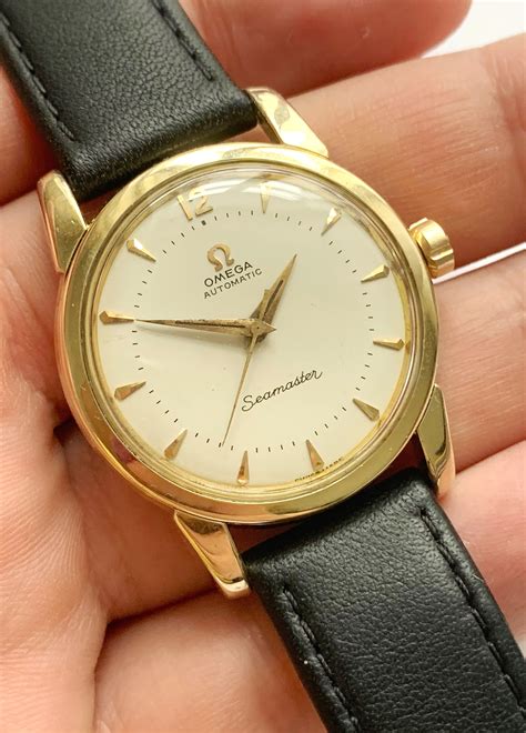 omega automatic Seamaster gold watch